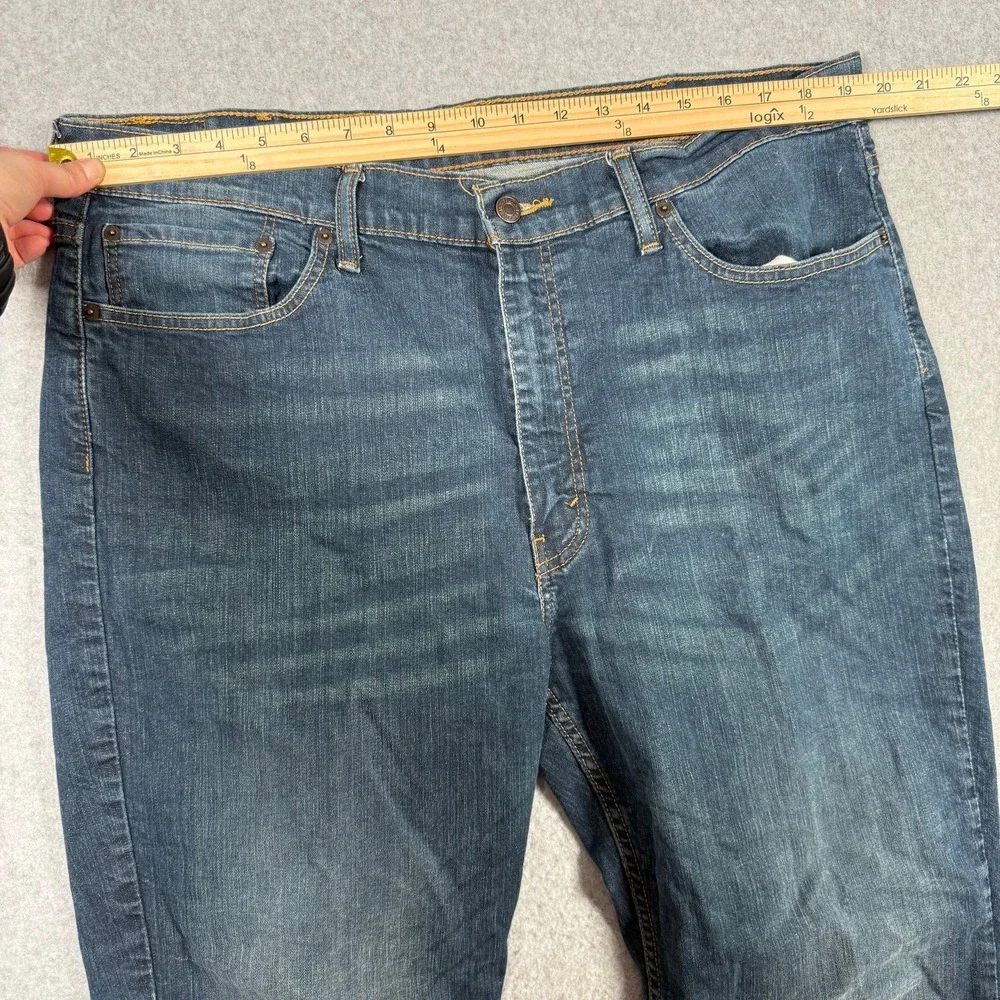 Levis 514 Straight Fit Jeans Mens 40x30 Dark Wash Blue Stretch Denim Classic